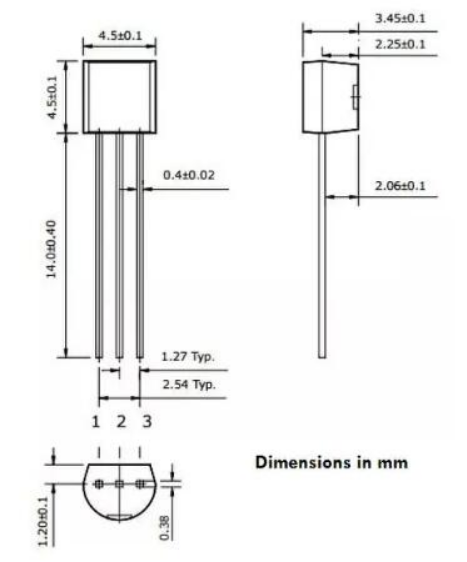 2n3904 and 2n3906 Package Dimensions